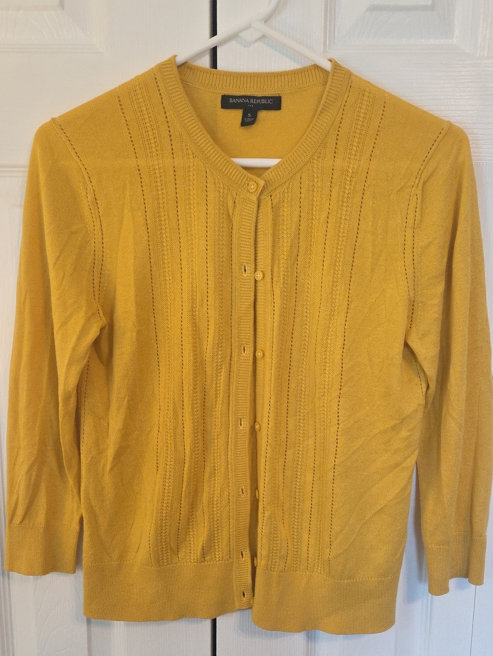 Banana Republic Golden Yellow Knit Button-Front Cardigan